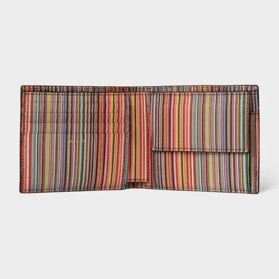 Mens Leather 039Signature Stripe039 Interior Billfold And Coin Wallet Paul Smith Monogrammed Gifts Mens Leather 039Signature Stripe039 Interior Billfold And Coin Wallet Paul Smith Monogrammed Gifts