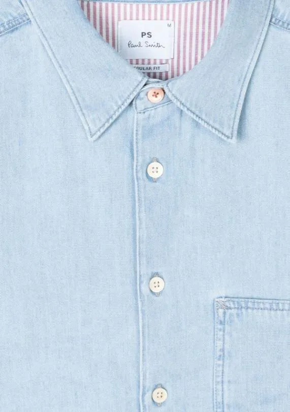 Mens LightWash Denim Shirt Paul Smith Shirts Mens LightWash Denim Shirt Paul Smith Shirts