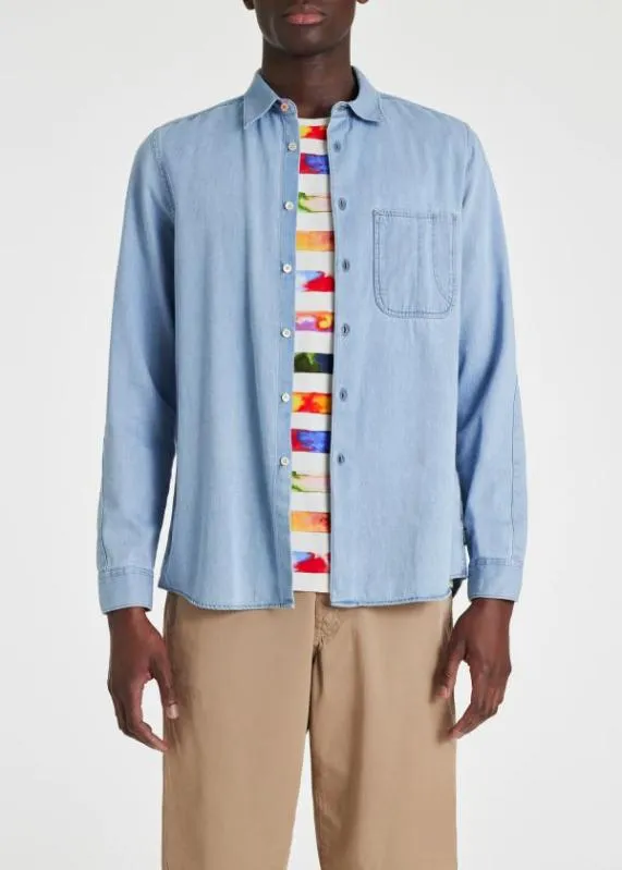 Mens LightWash Denim Shirt Paul Smith Shirts Mens LightWash Denim Shirt Paul Smith Shirts