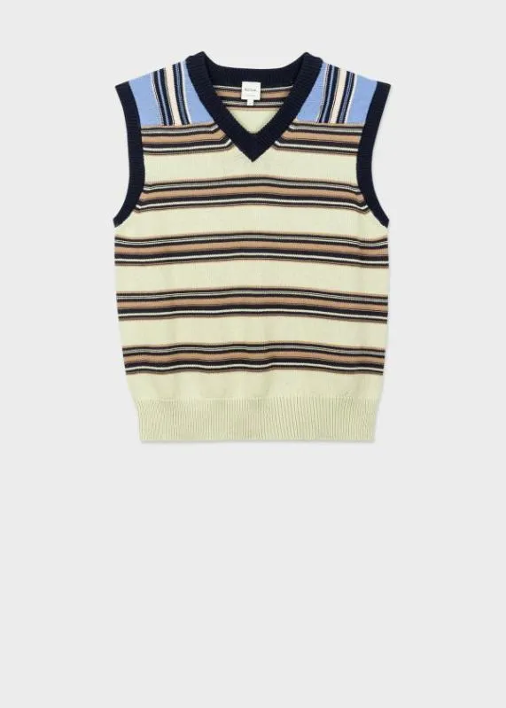 Mens MixUp Stripe Knitted Vest Paul Smith Sweaters