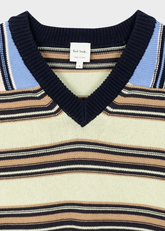 Mens MixUp Stripe Knitted Vest Paul Smith Sweaters Mens MixUp Stripe Knitted Vest Paul Smith Sweaters