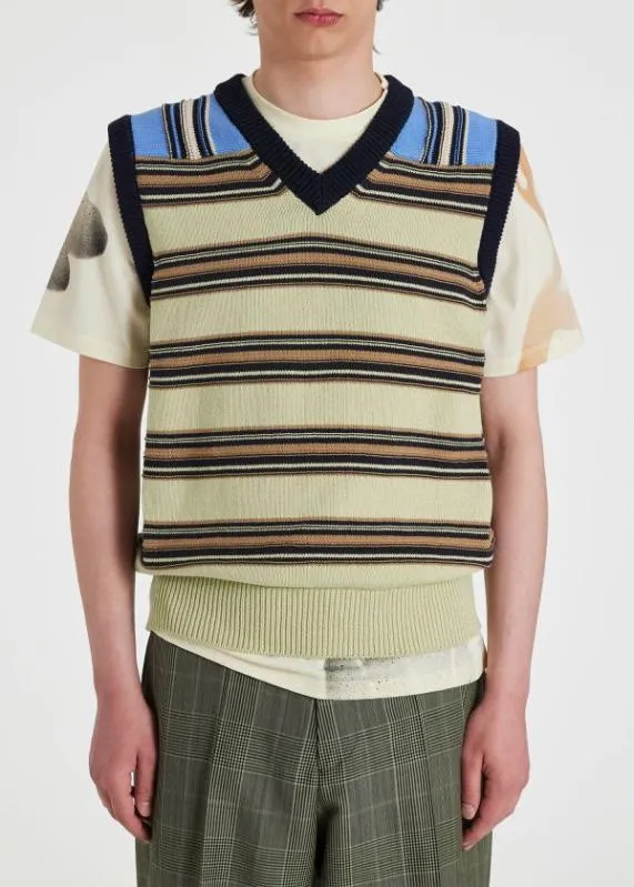 Mens MixUp Stripe Knitted Vest Paul Smith Sweaters Mens MixUp Stripe Knitted Vest Paul Smith Sweaters