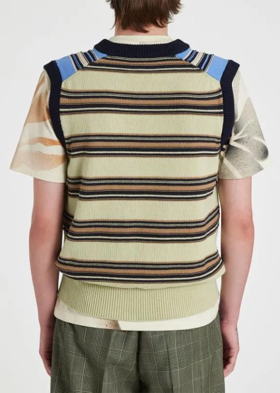 Mens MixUp Stripe Knitted Vest Paul Smith Sweaters Mens MixUp Stripe Knitted Vest Paul Smith Sweaters