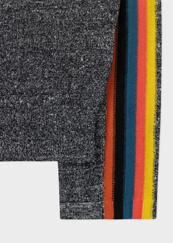 Mens Mouline Sweater With 039Artist Stripe039 Sleeves Paul Smith Sweaters