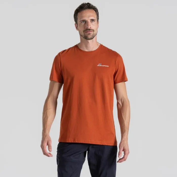 Mens Short Sleeve Craghoppers Lucent Short Sleeved TShirt Red Beach