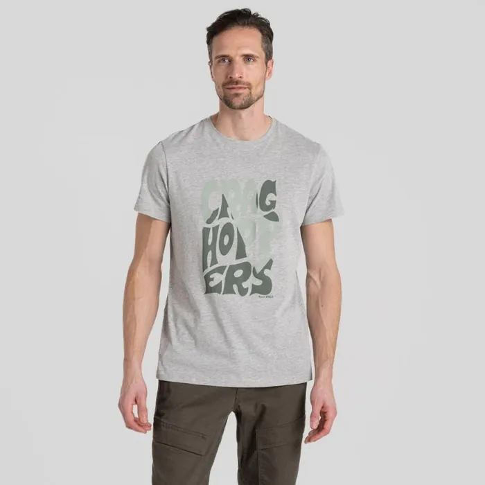 Mens Short Sleeve Craghoppers Lucent Short Sleeved TShirt Soft Grey Marl
