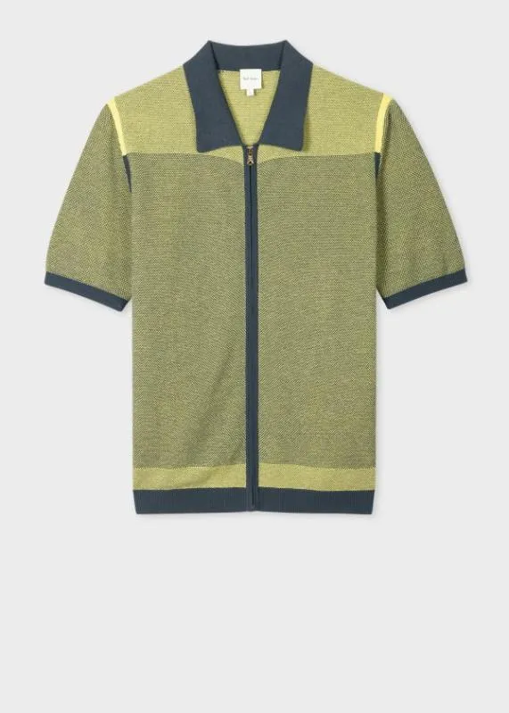 Mens ShortSleeve Knitted Zip Top Paul Smith Sweaters