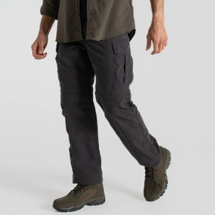 Mens Walking Trousers Craghoppers NosiLife Convertible Cargo Trouser III Black Pepper