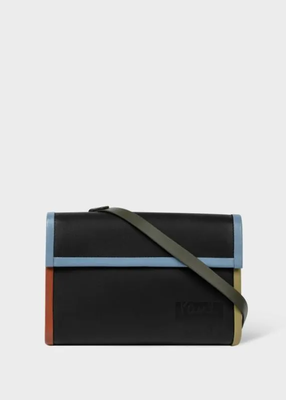 MensWomens Leather Contrast Piping CrossBody Bag Paul Smith Bags