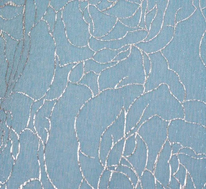Midi Dresses Womens Adrianna Papell Plus Size Floral Metallic Stencil MidiLength Mermaid Dress With Capelet In Light Blue