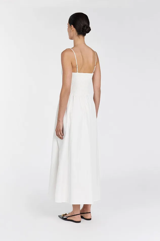 MILANO WHITE COTTON MIDI DRESS Women DISSH White Dresses