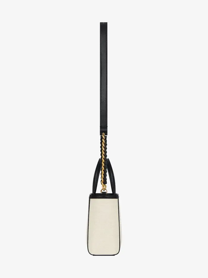 Mini GTote Shopping Bag In Canvas And Leather Natural Beige Women Givenchy Tote Bags