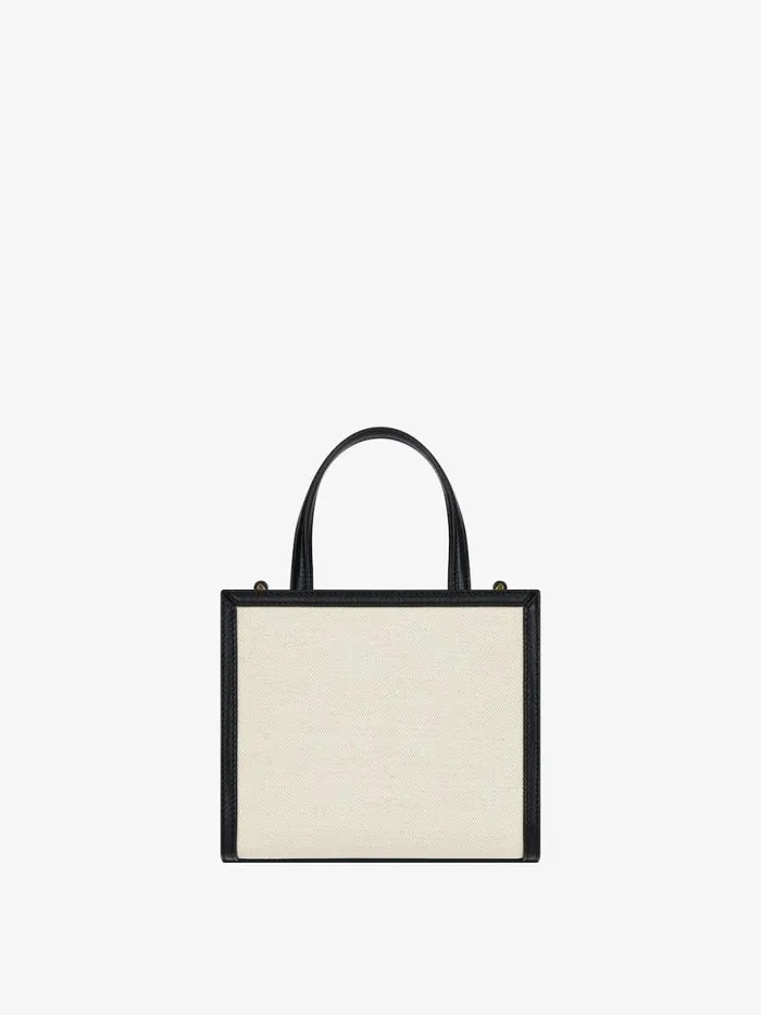 Mini GTote Shopping Bag In Canvas And Leather Natural Beige Women Givenchy Tote Bags