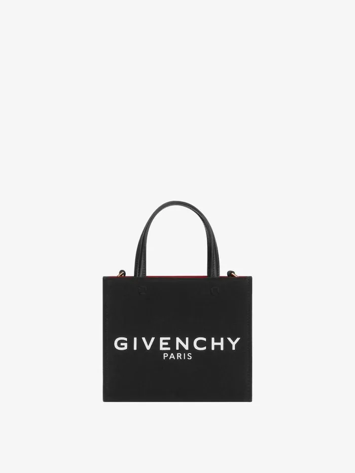 Mini GTote Shopping Bag In Canvas Black Women Givenchy Tote Bags