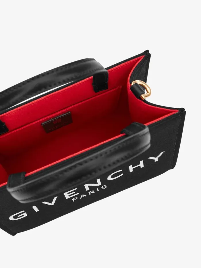 Mini GTote Shopping Bag In Canvas Black Women Givenchy Tote Bags