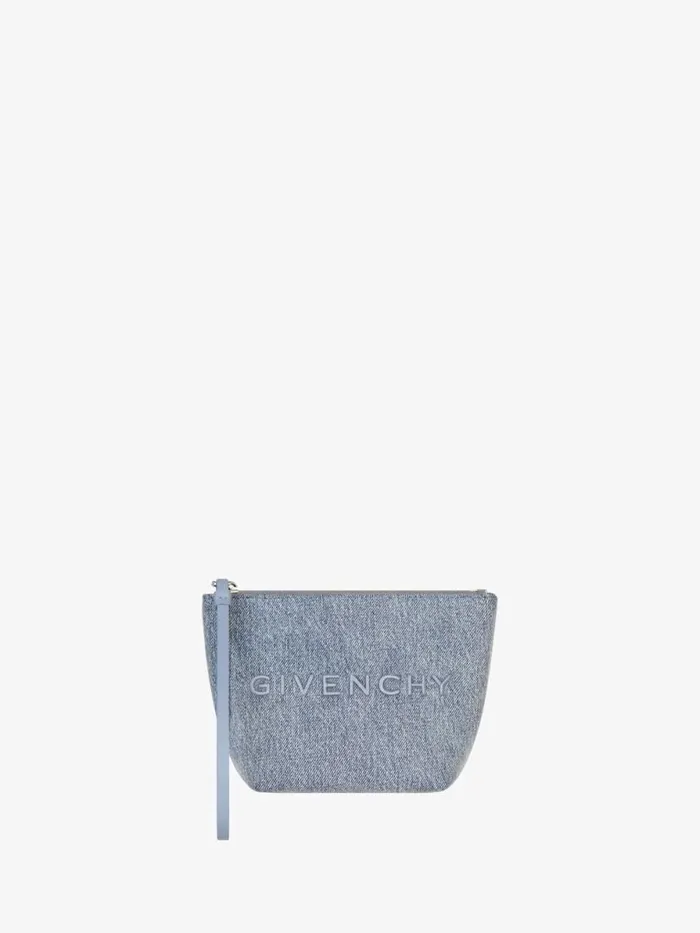 Mini Pouch In Denim Medium Blue Women Givenchy Wallets and Card Holders