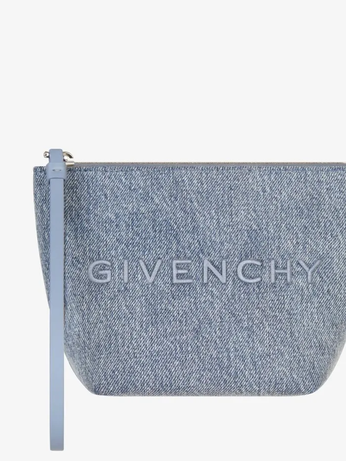 Mini Pouch In Denim Medium Blue Women Givenchy Wallets and Card Holders