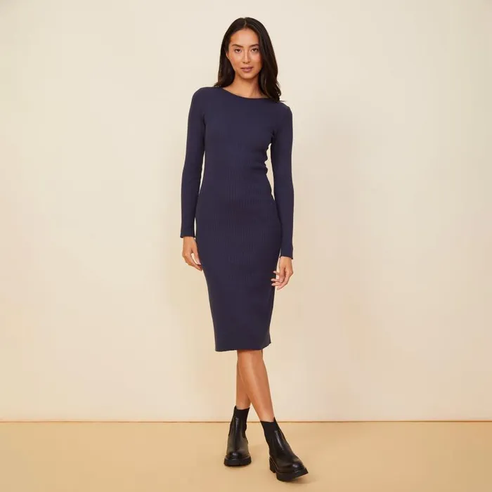MONROW Dresses Cozy Rib Dress 8211 Women