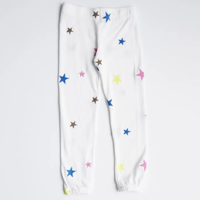 MONROW Kids Kids Embroidered Color Stars Elastic Waist Sweats 8211 Kids