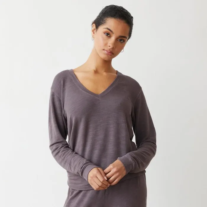 MONROW Long Sleeve Supersoft V Neck Long Sleeve 8211 Women