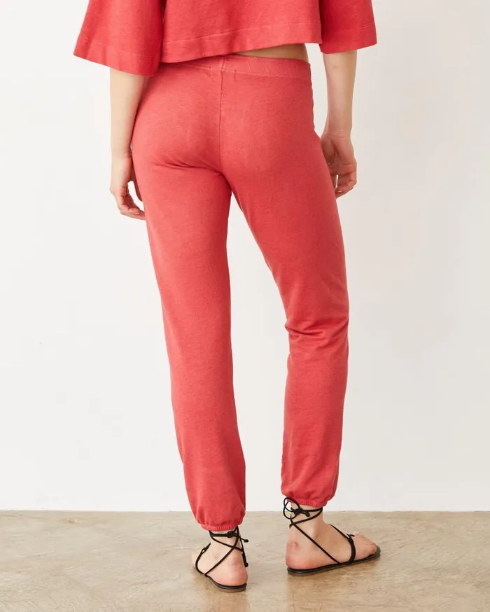 MONROW Sweats French Terry Crop Elastic Waist Sweat 8211 Women