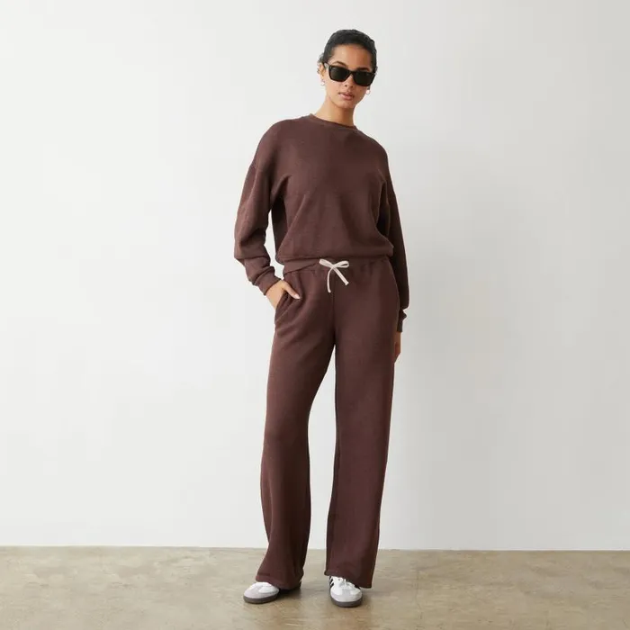 MONROW Sweats Teddy Fleece Straight Leg Sweat 8211 Women