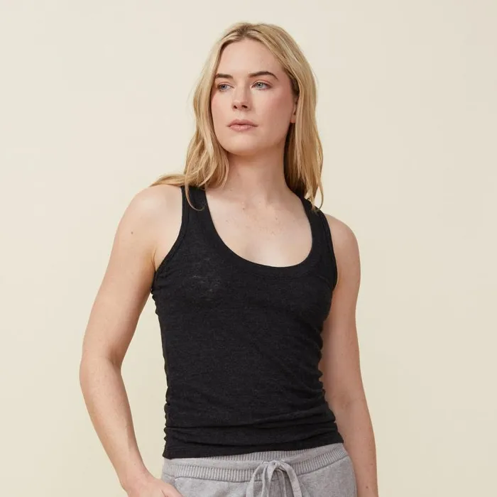 MONROW Tanks Textured Tri Blend Narrow Tank 8211 Black 8211 Women