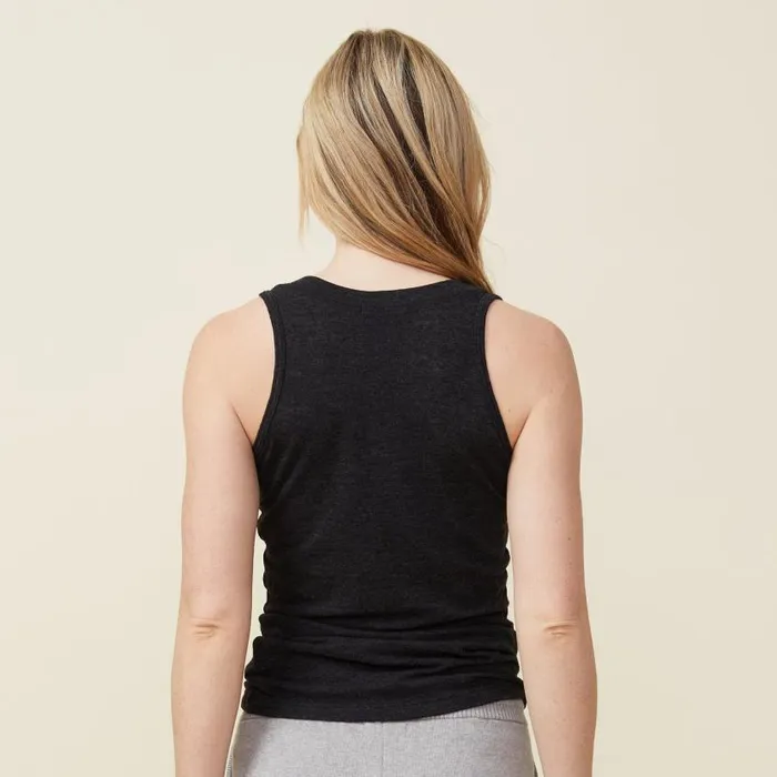 MONROW Tanks Textured Tri Blend Narrow Tank 8211 Black 8211 Women MONROW Tanks Textured Tri Blend Narrow Tank 8211 Black 8211 Women