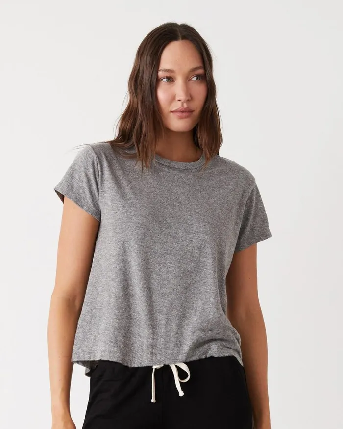 MONROW Tees Textured TriBlend Basic Crew Neck Tee 8211 Women MONROW Tees Textured TriBlend Basic Crew Neck Tee 8211 Women
