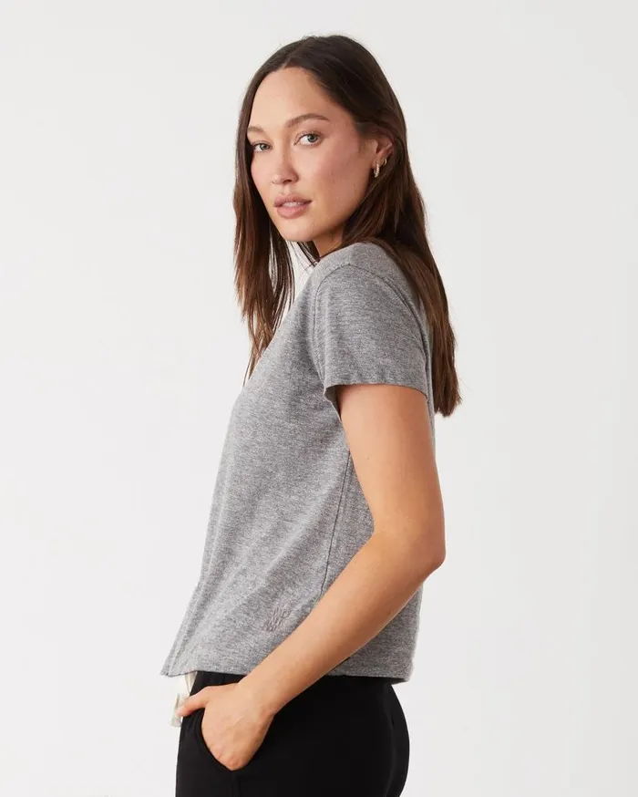 MONROW Tees Textured TriBlend Basic Crew Neck Tee 8211 Women MONROW Tees Textured TriBlend Basic Crew Neck Tee 8211 Women