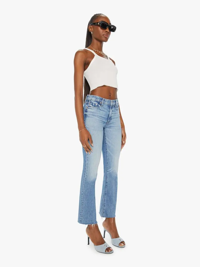 Mother Denim Flare The Outsider Flood Fray Wash Are We There Yet 8211 Women