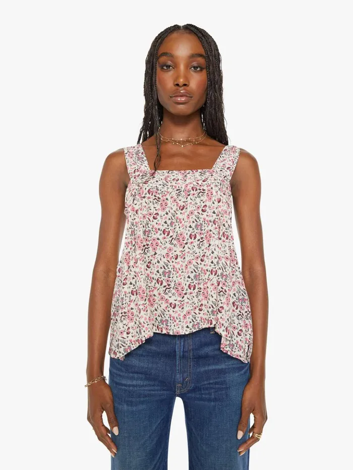 Mother Denim Jasmine Top Petite Fleur Print Rose 8211 Women