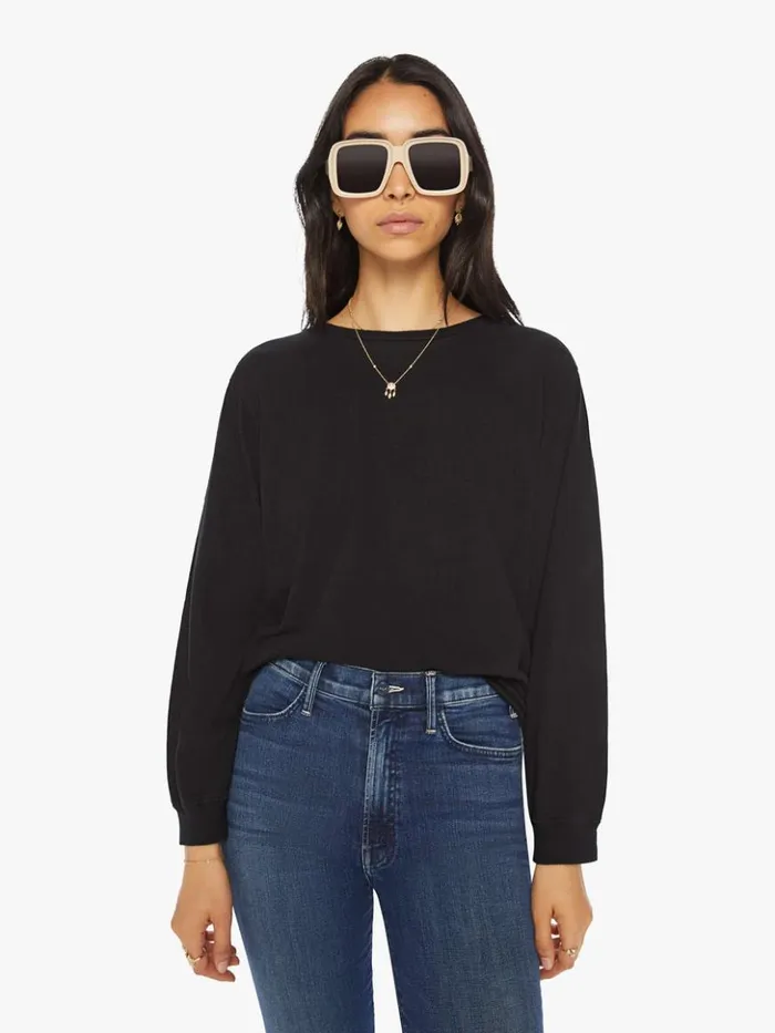 Mother Denim The Long Sleeve Rowdy Black 8211 Women