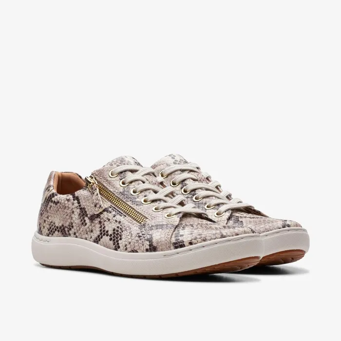 Nalle Lace Snake Print Women Clarks Sneakers