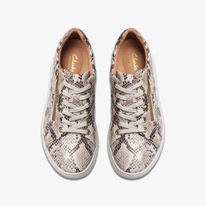 Nalle Lace Snake Print Women Clarks Sneakers