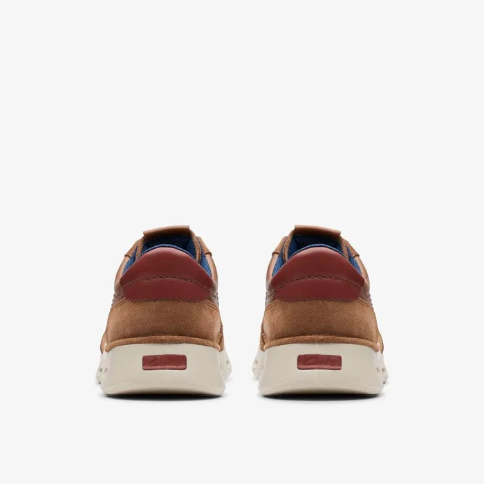 Nature X One Dark Tan Leather Men Clarks Sneakers