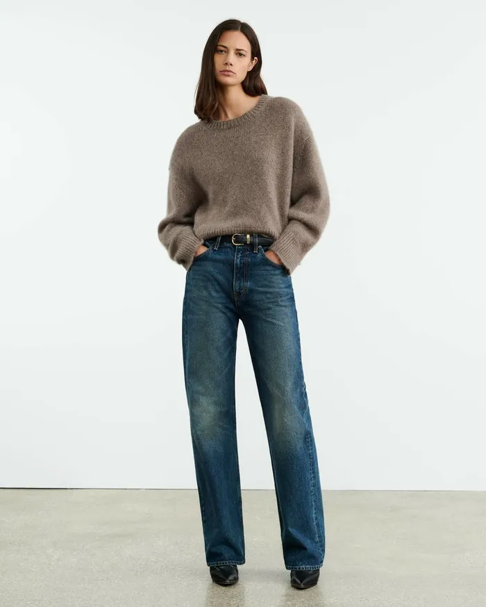 Nili Lotan ANISA CASHMERE SWEATER Peat Melange Women Knits and Sweaters