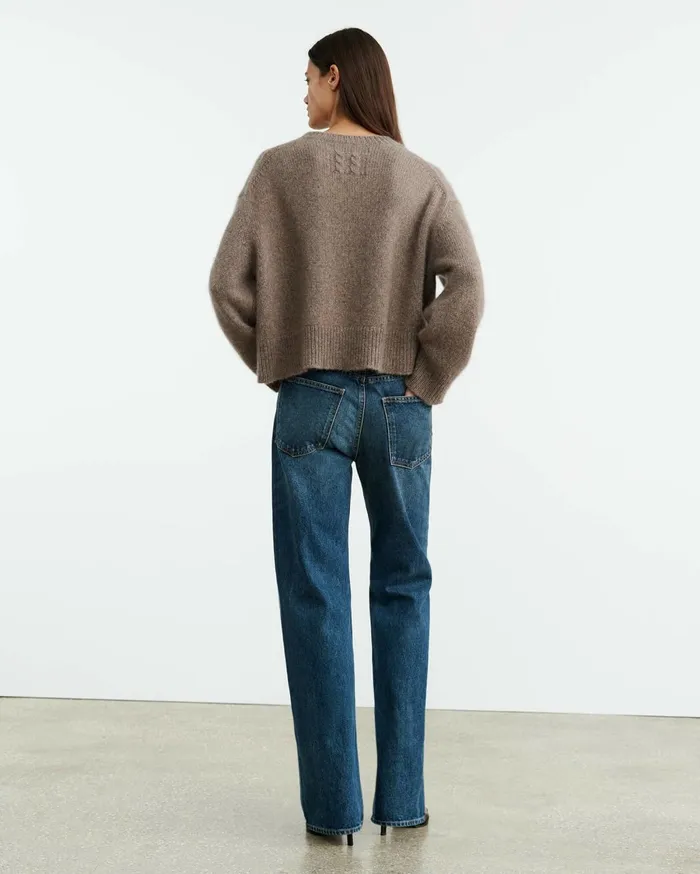 Nili Lotan ANISA CASHMERE SWEATER Peat Melange Women Knits and Sweaters
