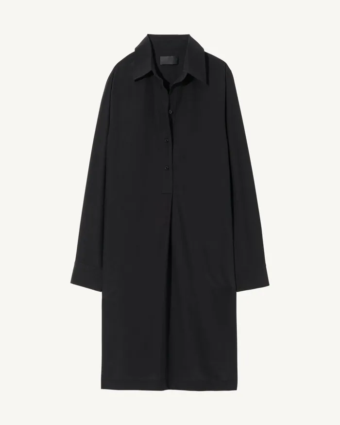 Nili Lotan CLOE SILK DRESS Black Women Dresses and Skirts