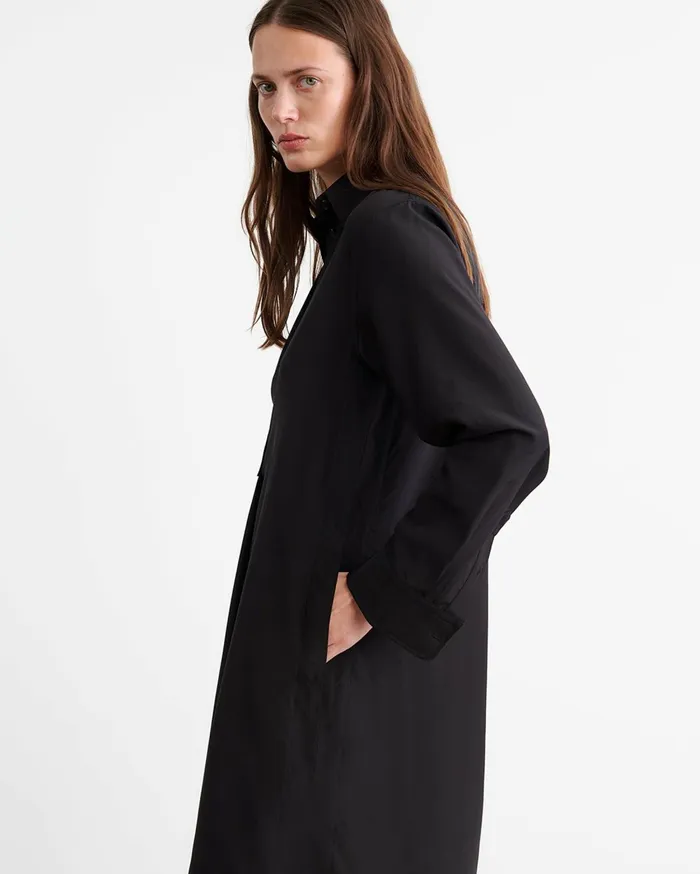 Nili Lotan CLOE SILK DRESS Black Women Dresses and Skirts
