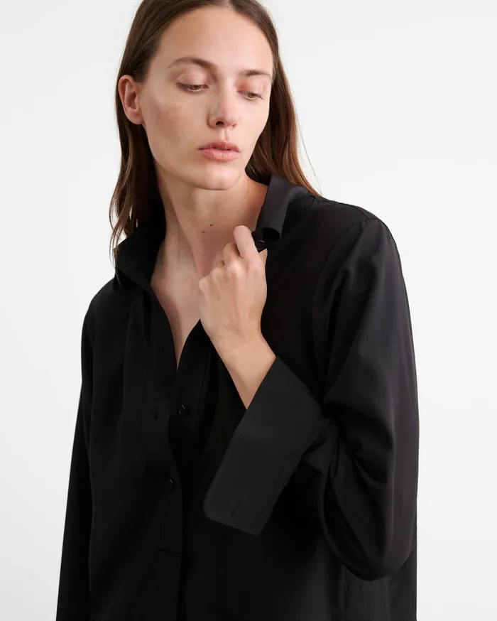 Nili Lotan CLOE SILK DRESS Black Women Dresses and Skirts