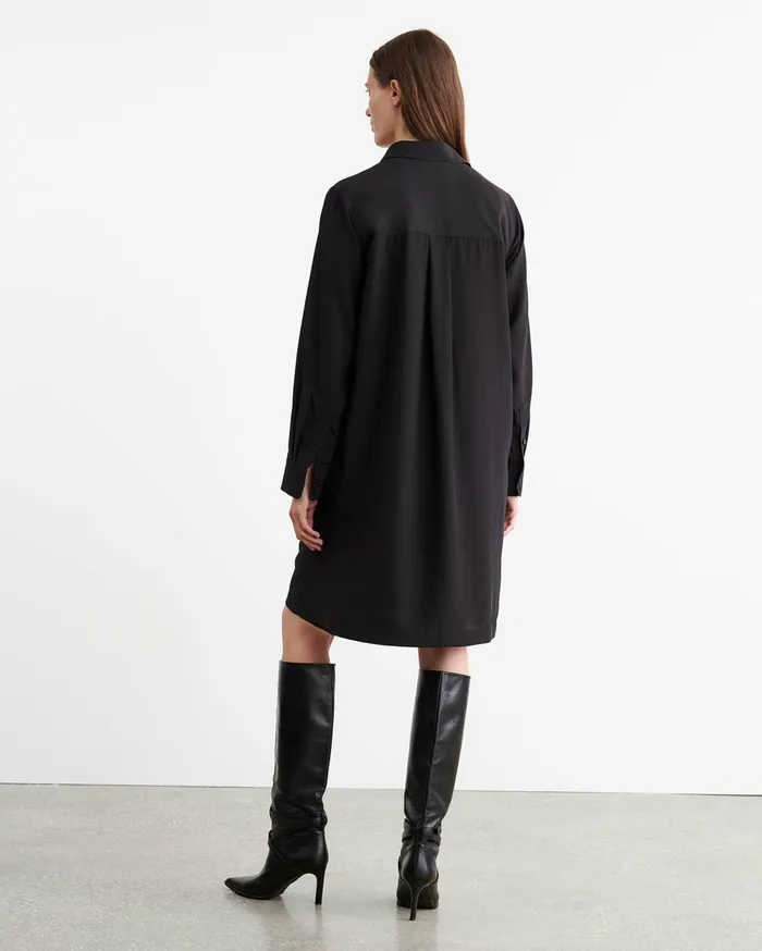Nili Lotan CLOE SILK DRESS Black Women Dresses and Skirts