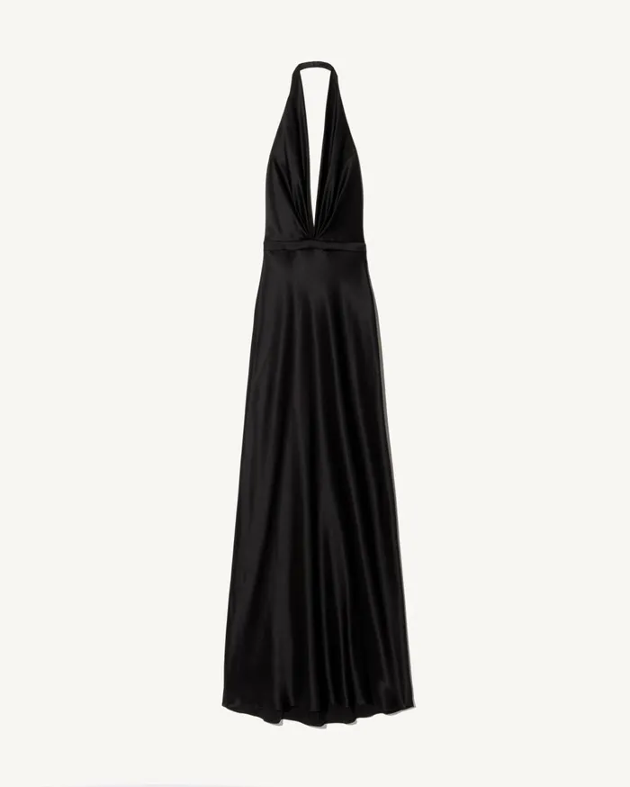 Nili Lotan ESSY SILK GOWN Black Women Dresses and Skirts