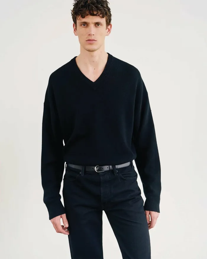 Nili Lotan HAGEN SWEATER Black Men Sweaters