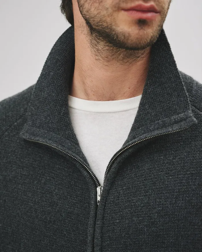 Nili Lotan JAD SWEATER Dark Charcoal Melange Men Sweaters