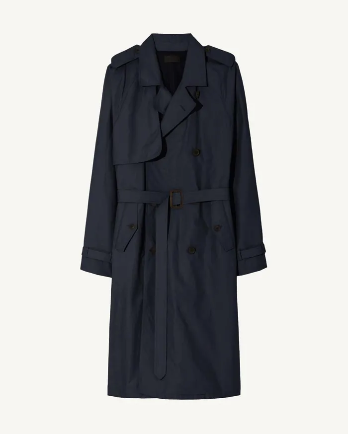 Nili Lotan KIERAN TRENCH COAT Olive Green Men Jackets and Coats