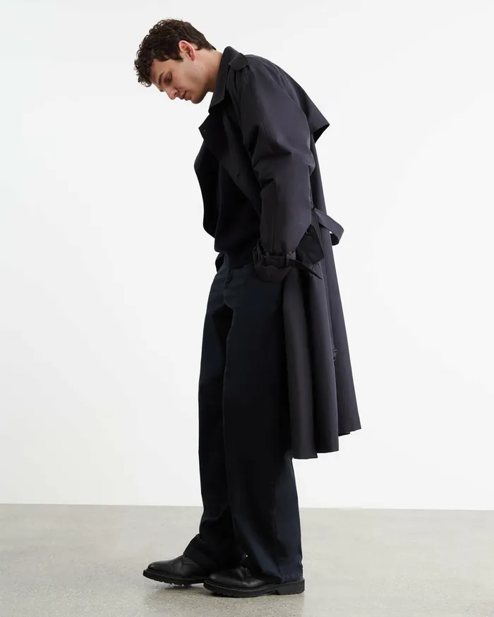 Nili Lotan KIERAN TRENCH COAT Olive Green Men Jackets and Coats