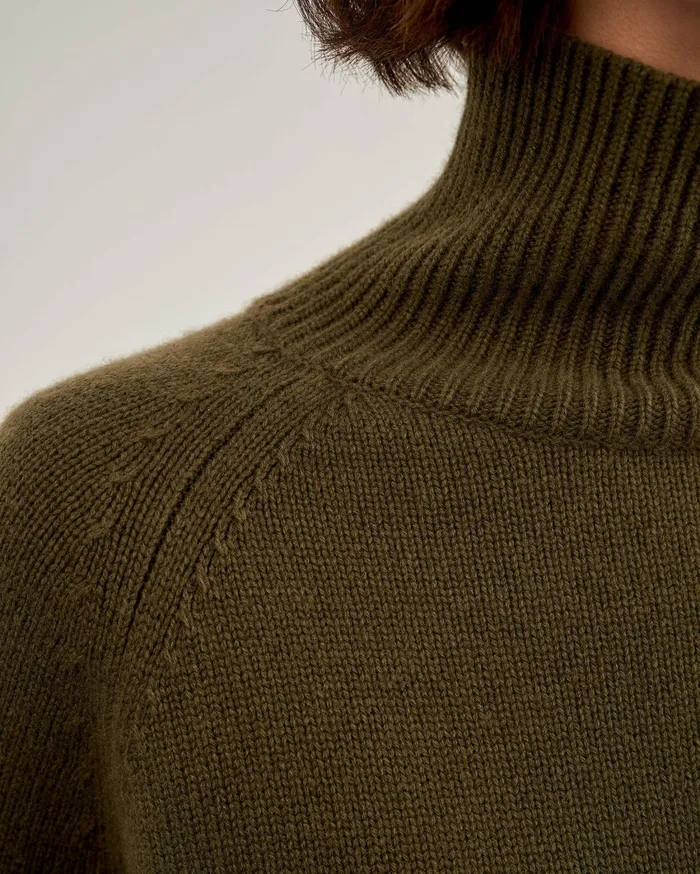 Nili Lotan LANIE SWEATER Light Army Green Women Knits and Sweaters