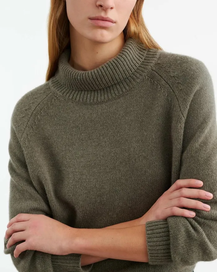 Nili Lotan LANIE SWEATER Light Army Green Women Knits and Sweaters