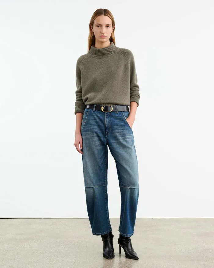Nili Lotan LANIE SWEATER Light Army Green Women Knits and Sweaters